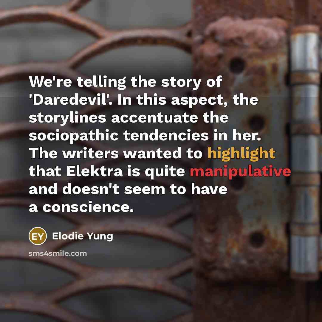 “We're telling the story of 'Daredevil'. In this aspect, the…” quote by Elodie Yung