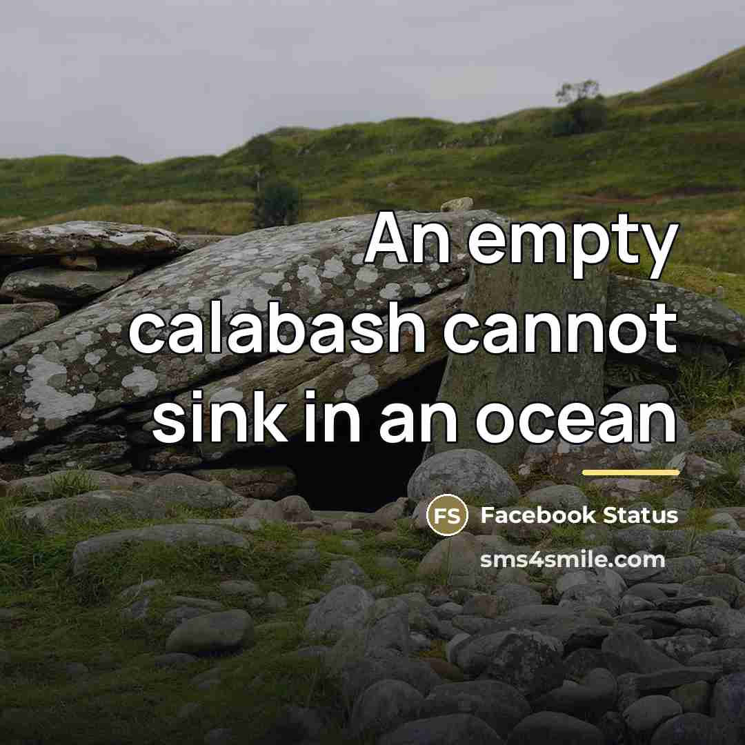 “An empty calabash cannot sink in an ocean…” quote by Facebook Status