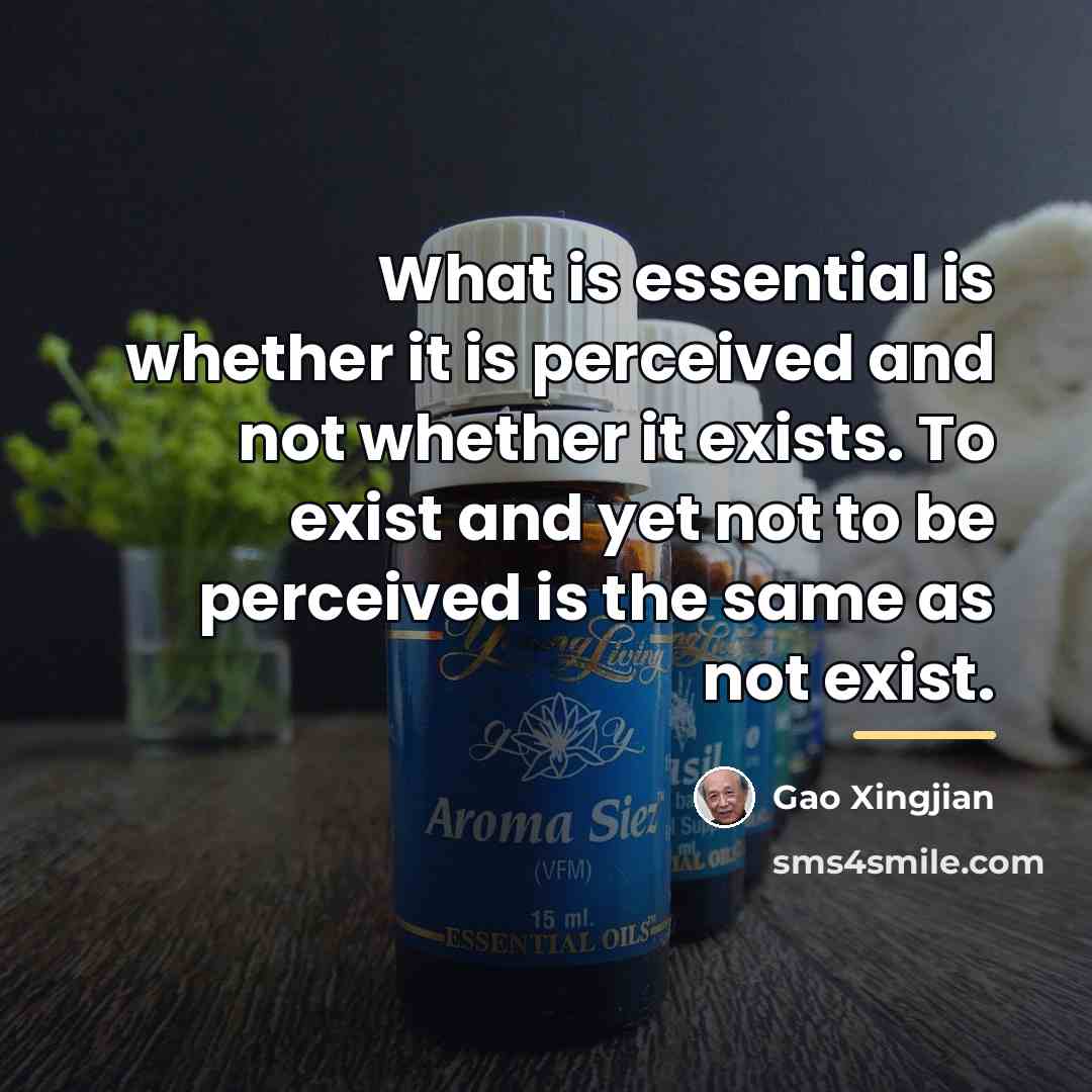 “What is essential is whether it is perceived and not…” quote by Gao Xingjian