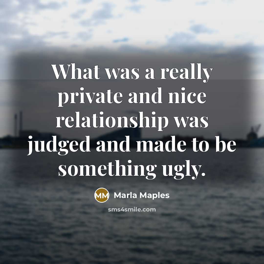 “What was a really private and nice relationship was judged…” quote by Marla Maples