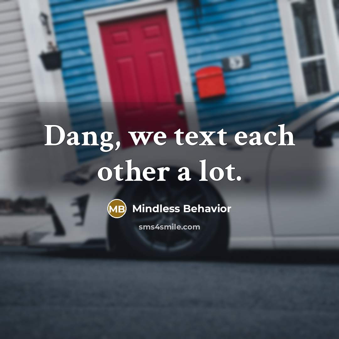 “Dang, we text each other a lot.” quote by Mindless Behavior