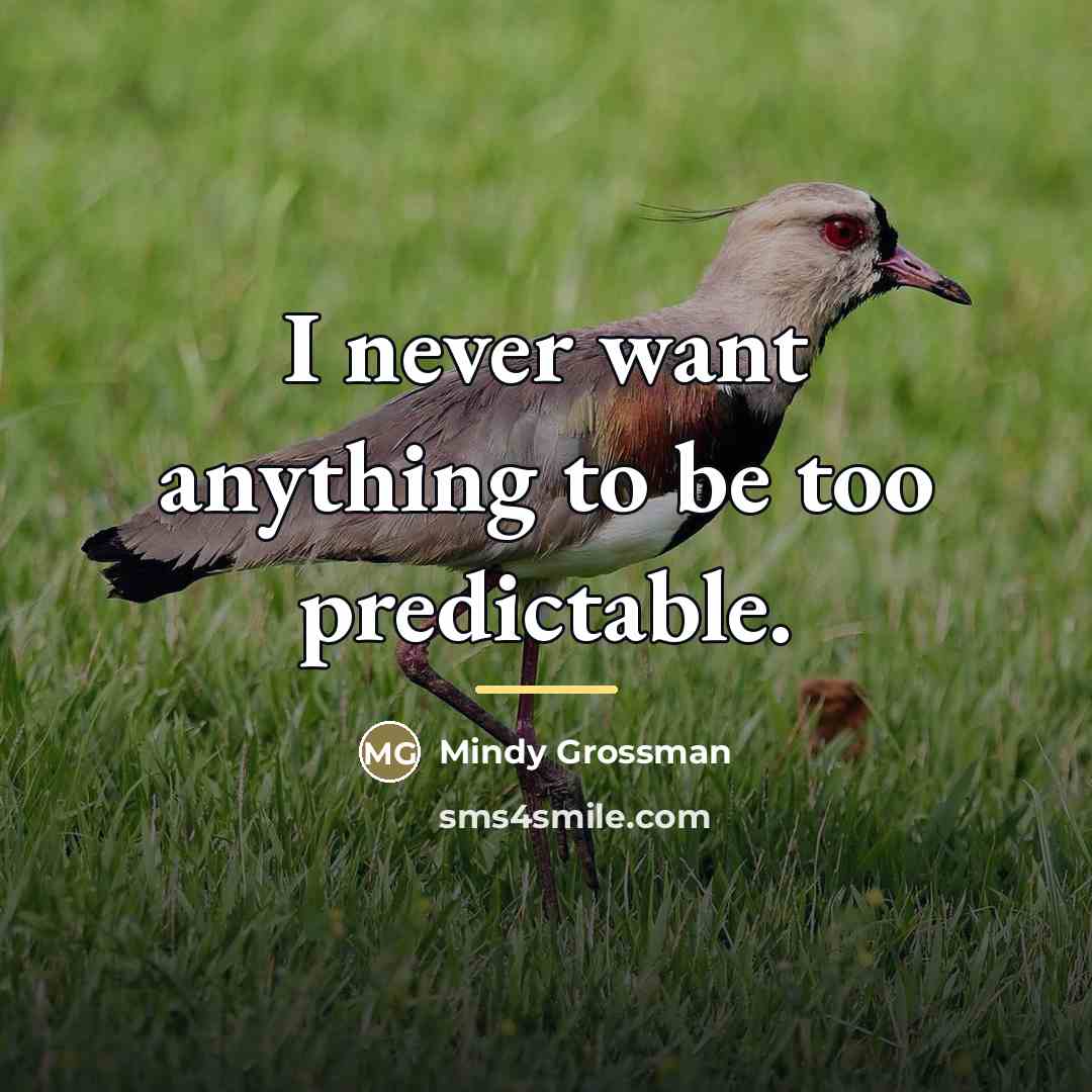 “I never want anything to be too predictable.…” quote by Mindy Grossman