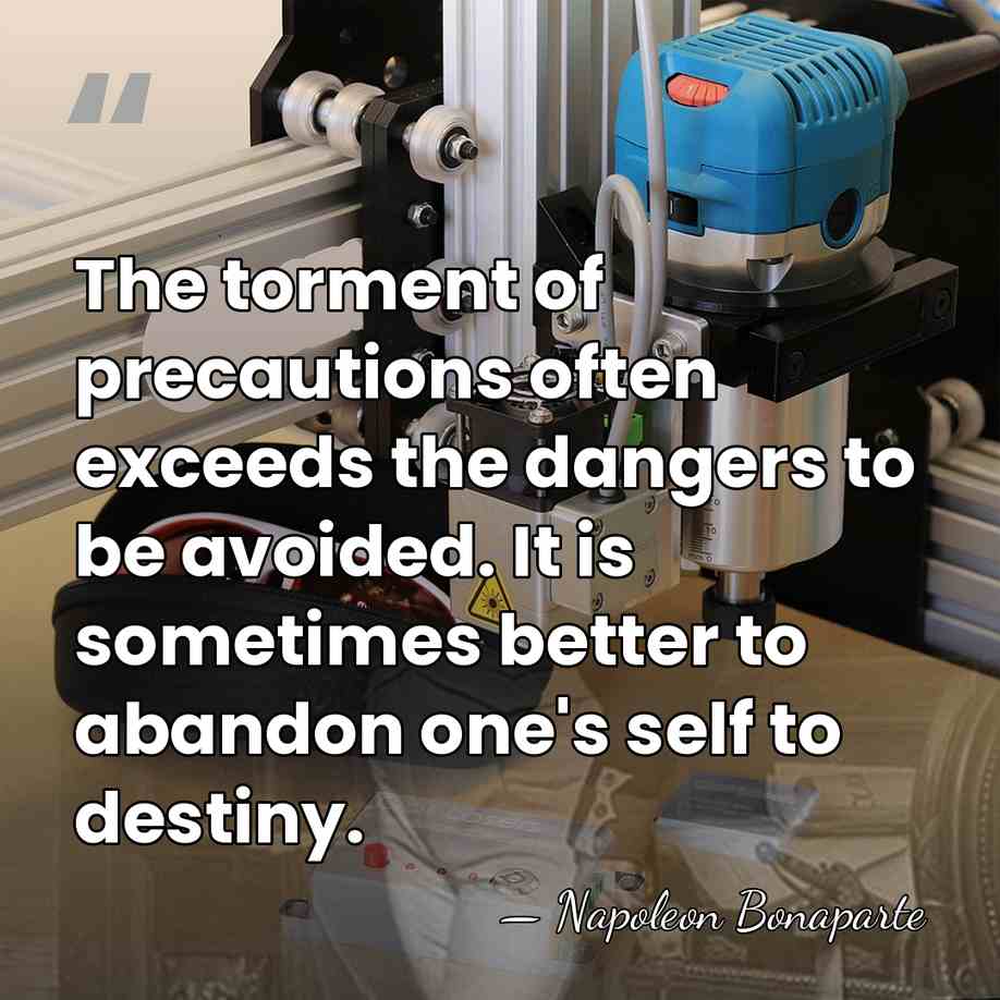 The torment of precautions often exceeds the dangers to be avoided. It&hellip; - Napoleon Bonaparte