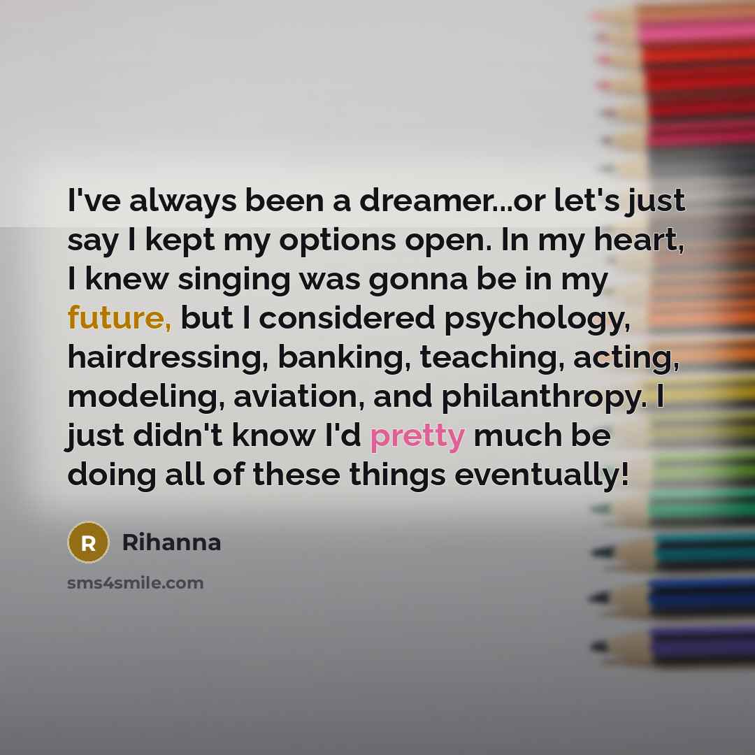“I've always been a dreamer...or let's just say I kept…” quote by Rihanna