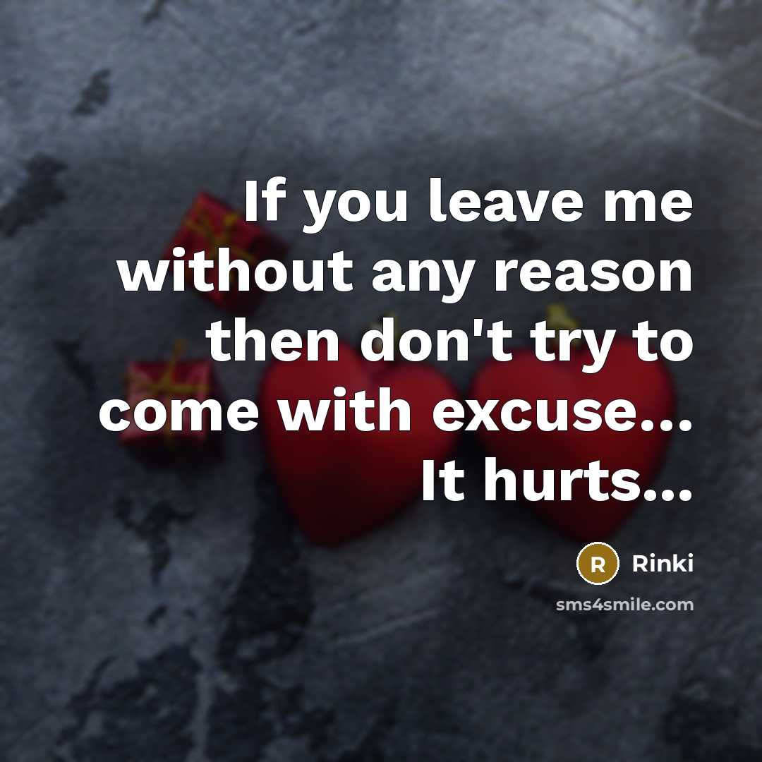 “If you leave me without any reason then don't try…” quote by Rinki