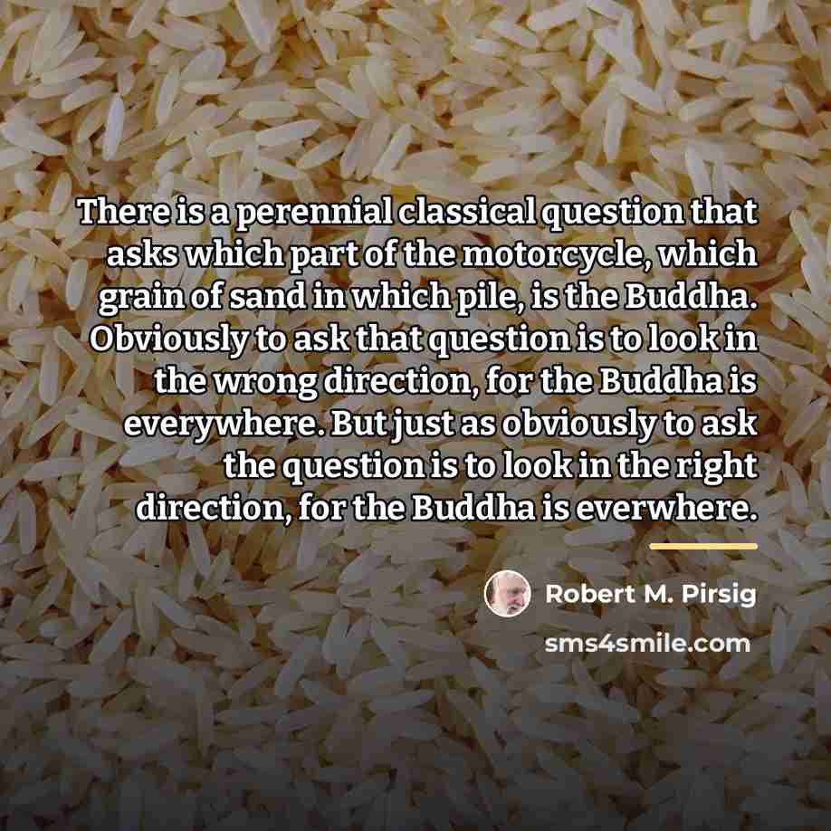 “There is a perennial classical question that asks which part…” quote by Robert M. Pirsig