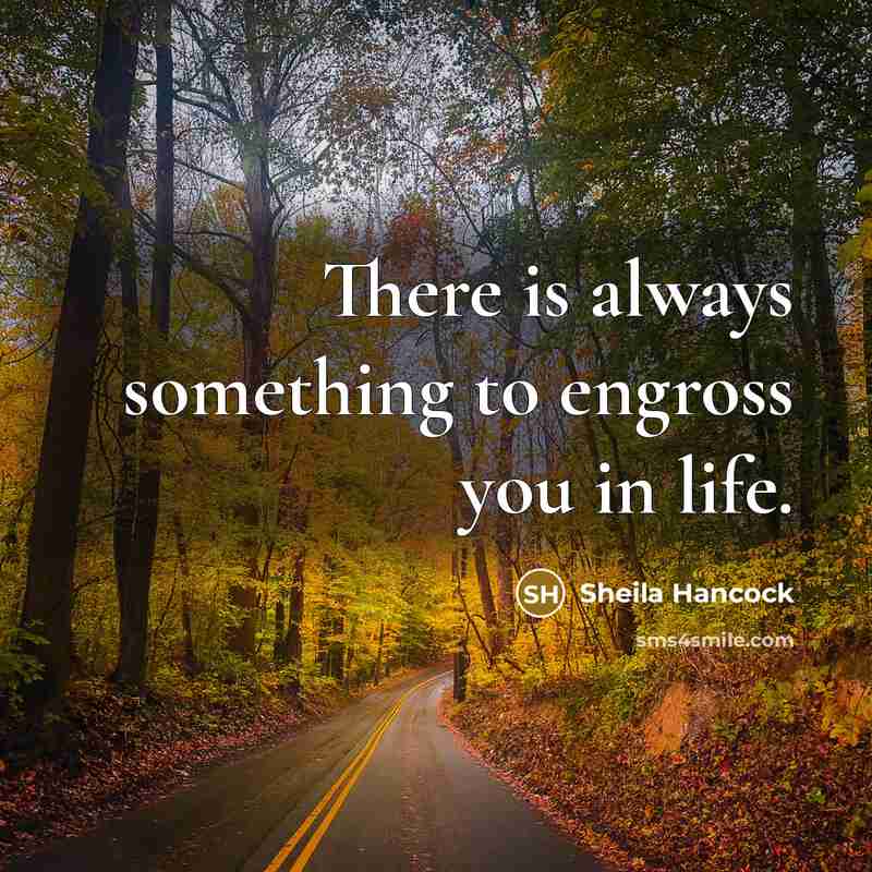 “There is always something to engross you in life.…” quote by Sheila Hancock