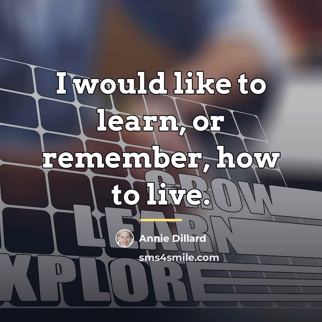 “I would like to learn, or remember, how to live.…” quote by Annie Dillard