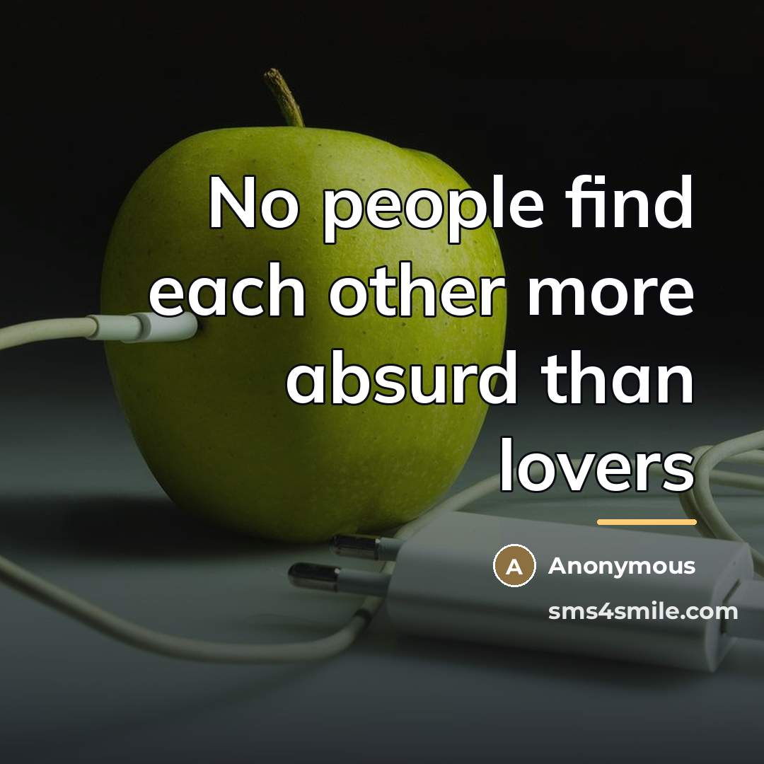 “No people find each other more absurd than lovers…” quote by Anonymous