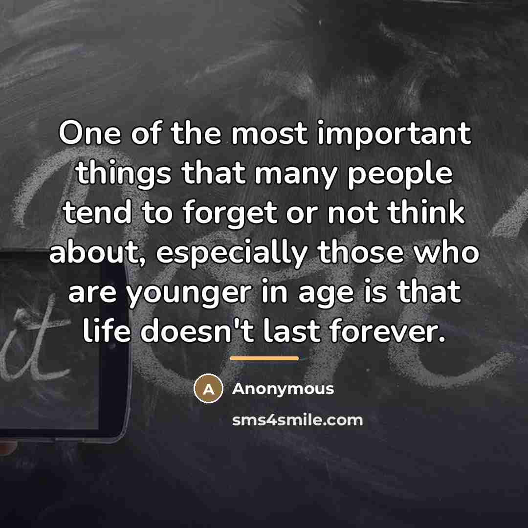 “One of the most important things that many people tend…” quote by Anonymous