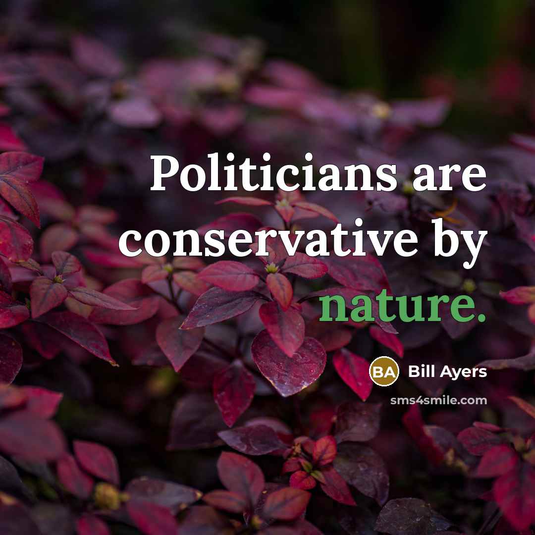 “Politicians are conservative by nature.…” quote by Bill Ayers