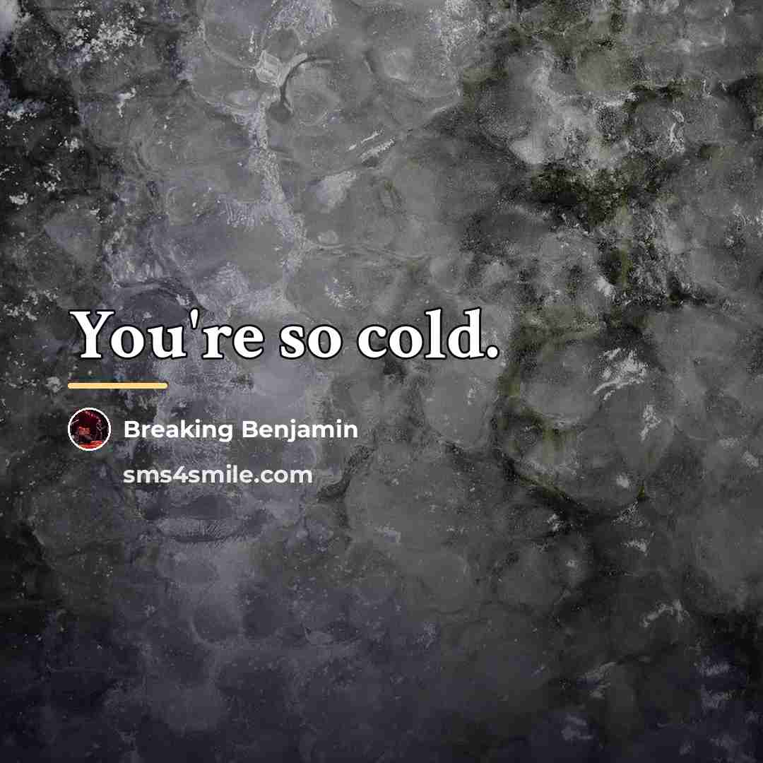 “You're so cold.…” quote by Breaking Benjamin