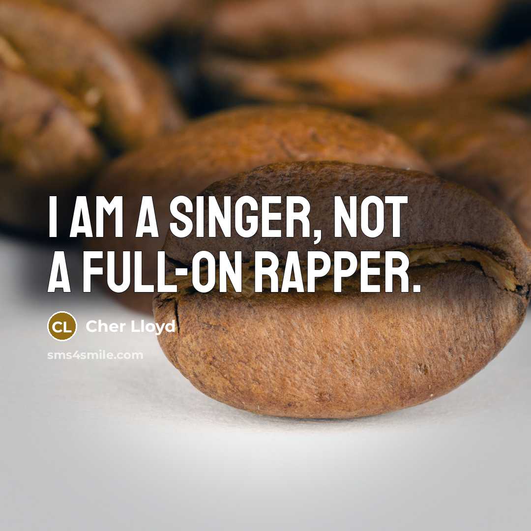 “I am a singer, not a full-on rapper.…” quote by Cher Lloyd