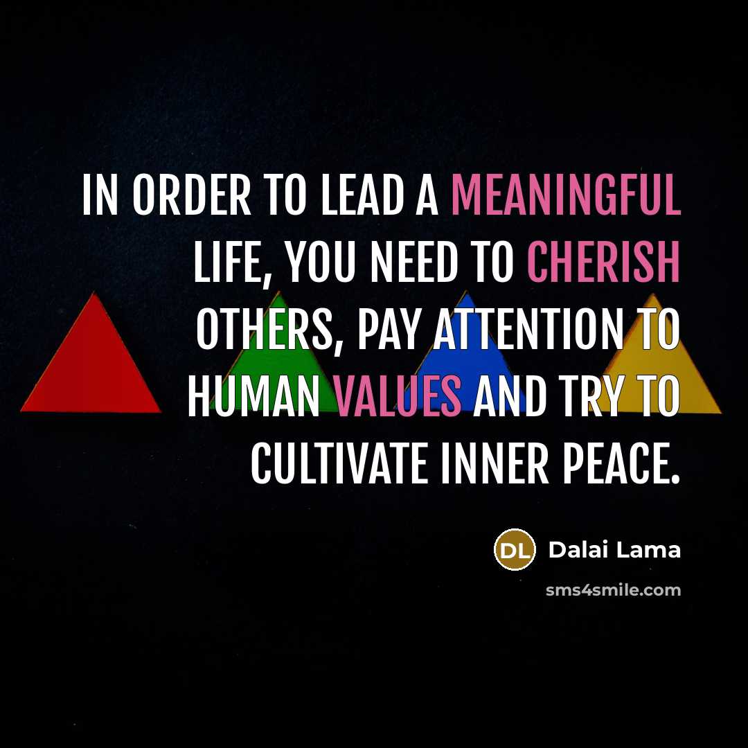 “In order to lead a meaningful life, you need to…” quote by Dalai Lama