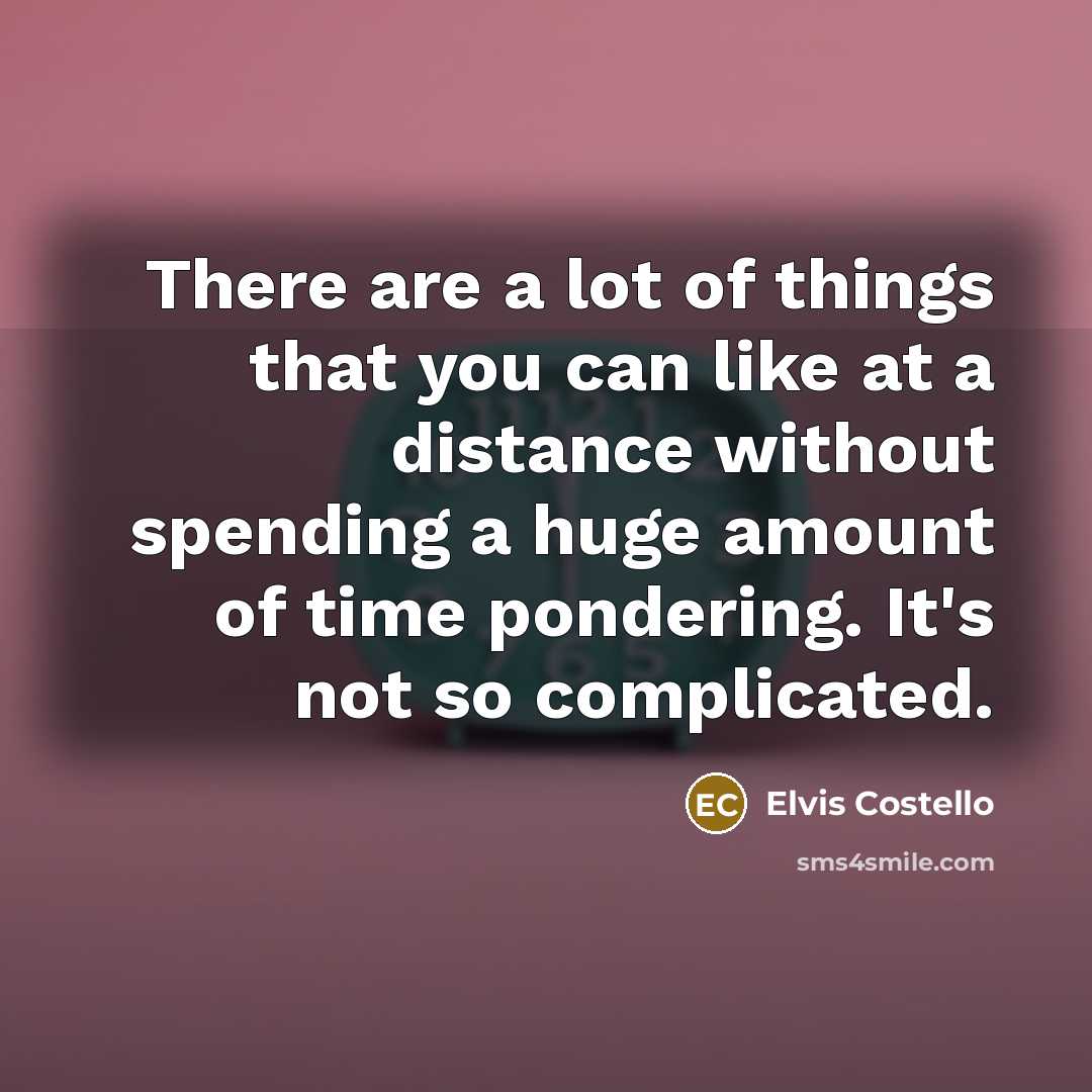 “There are a lot of things that you can like…” quote by Elvis Costello