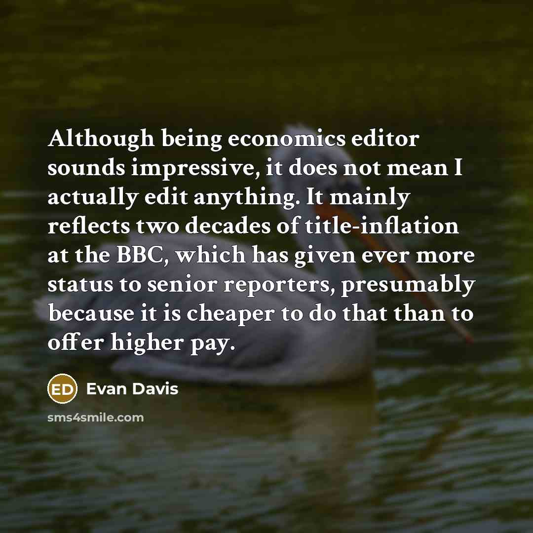 “Although being economics editor sounds impressive, it does not mean…” quote by Evan Davis