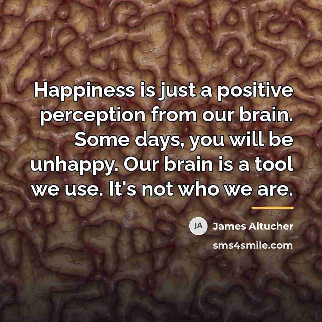 “Happiness is just a positive perception from our brain. Some…” quote by James Altucher