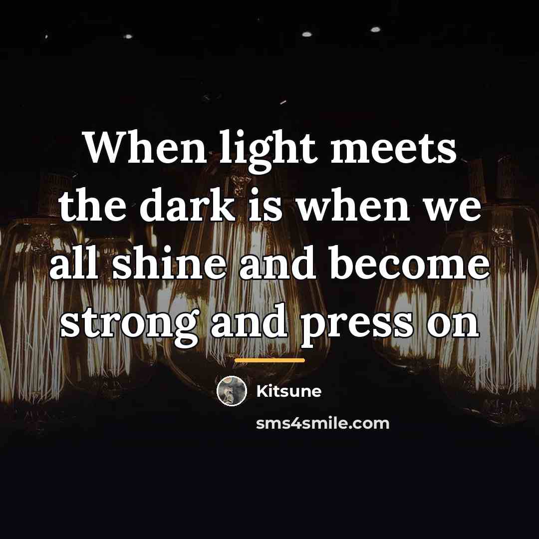 “When light meets the dark is when we all shine…” quote by Kitsune