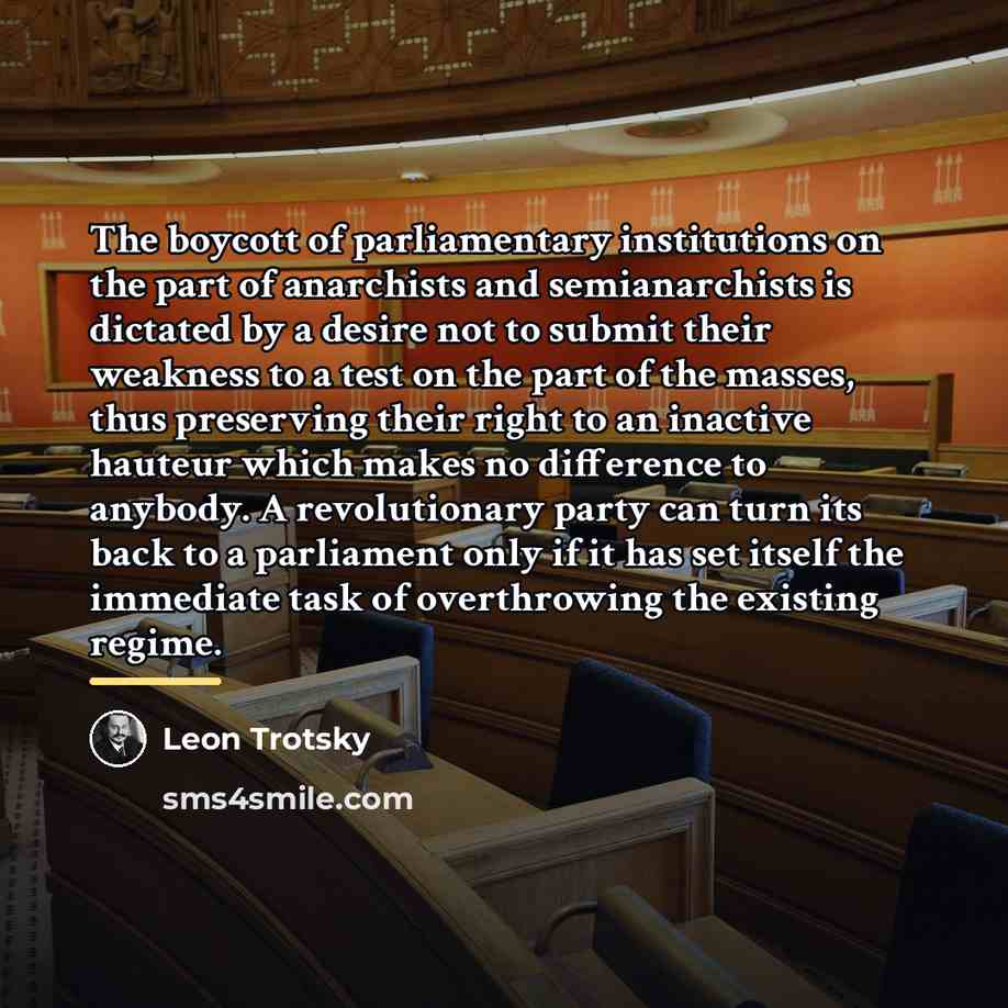 “The boycott of parliamentary institutions on the part of anarchists…” quote by Leon Trotsky
