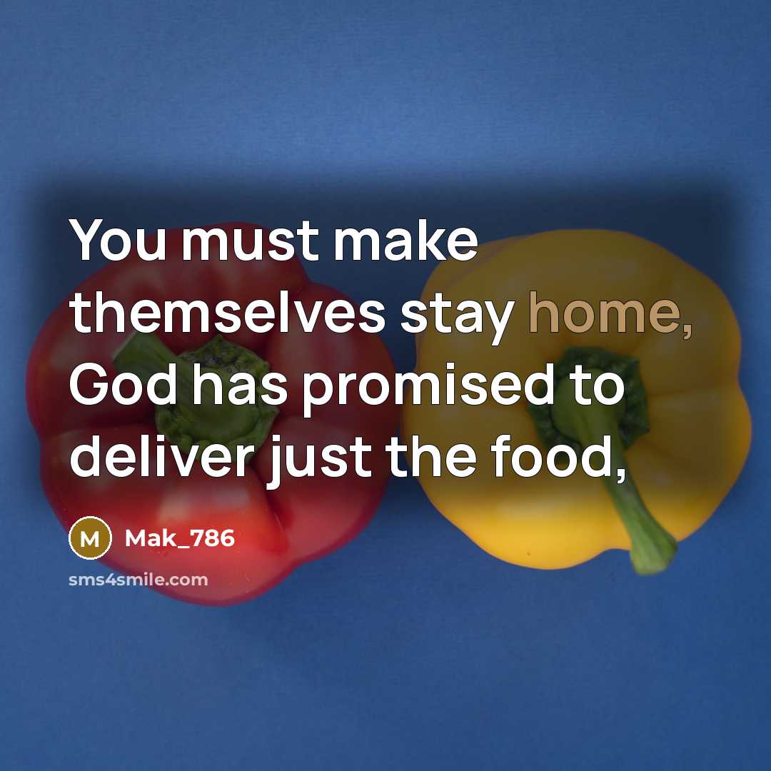 “You must make themselves stay home, God has promised to…” quote by Mak_786