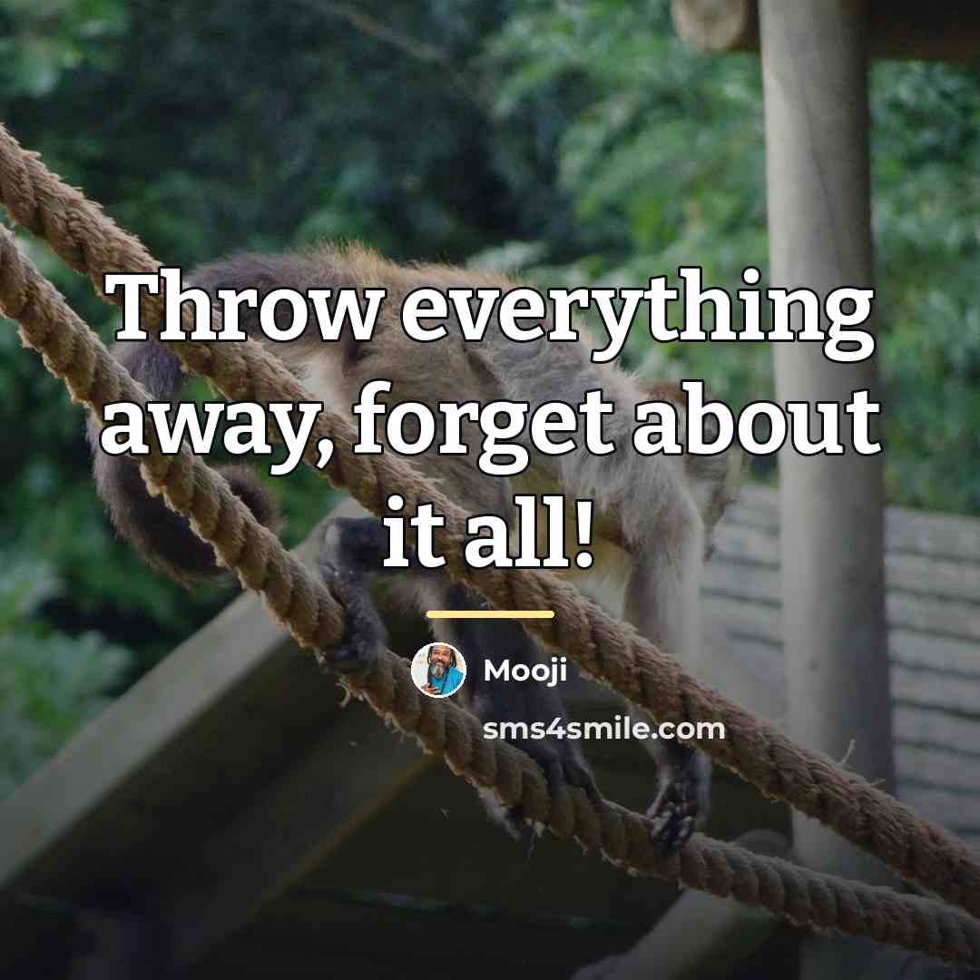 “Throw everything away, forget about it all!…” quote by Mooji