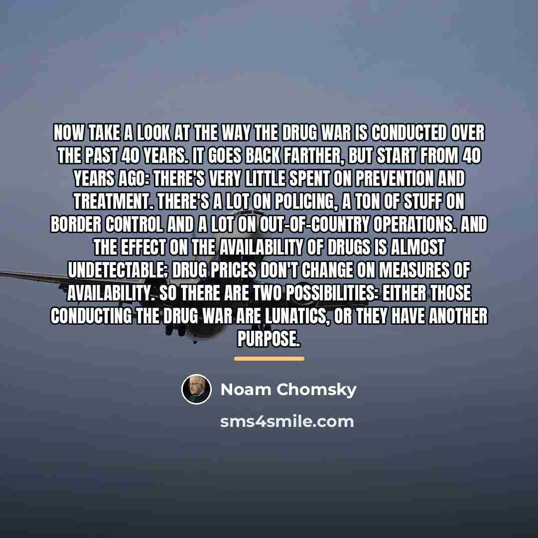 “Now take a look at the way the Drug War…” quote by Noam Chomsky
