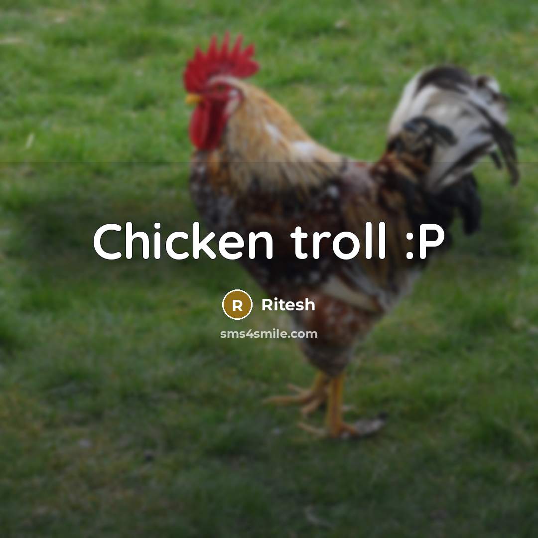 “Chicken troll :P” quote by Ritesh