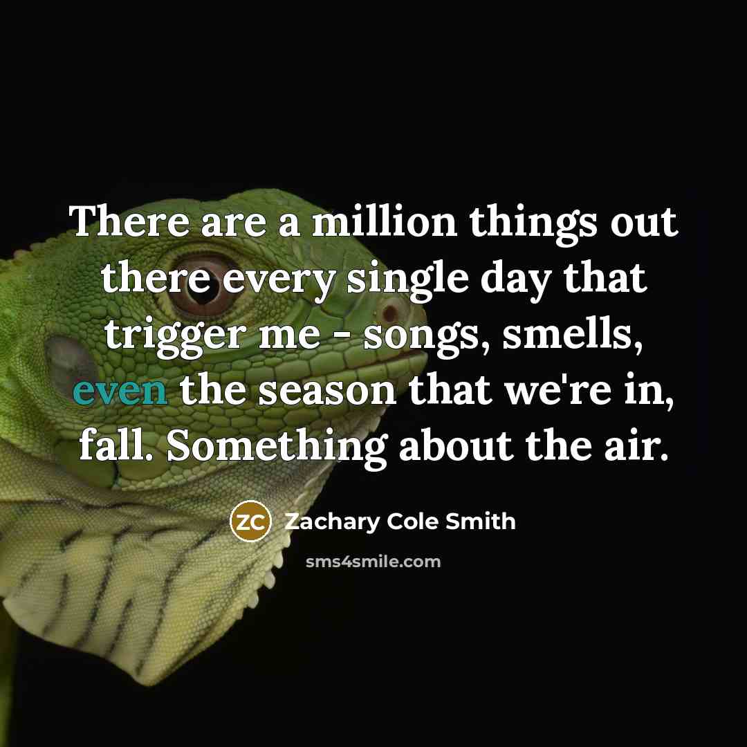 “There are a million things out there every single day…” quote by Zachary Cole Smith