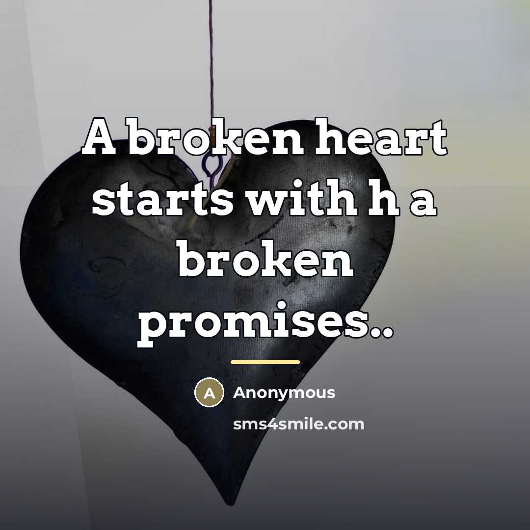 “A broken heart starts with h a broken promises..…” quote by Anonymous