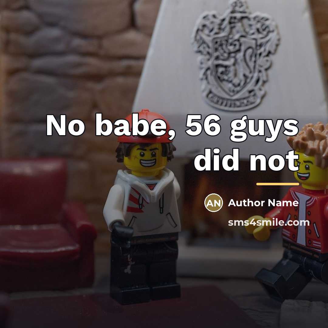 “No babe, 56 guys did not…” quote by Author Name