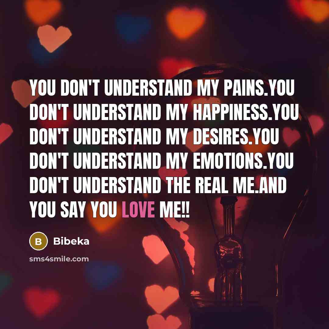 “You don't understand my pains.You don't understand my happiness.You don't…” quote by Bibeka