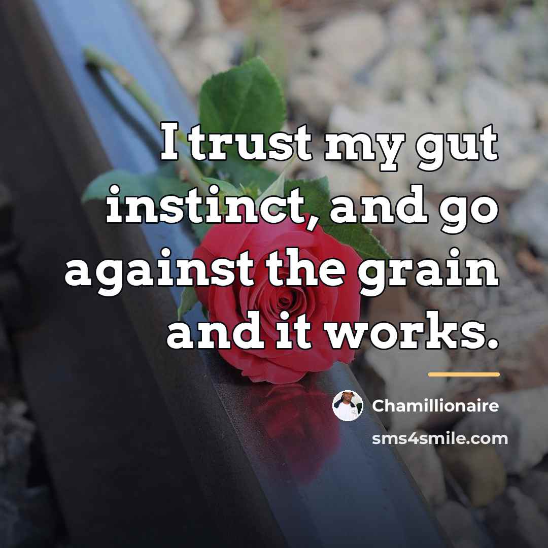 “I trust my gut instinct, and go against the grain…” quote by Chamillionaire