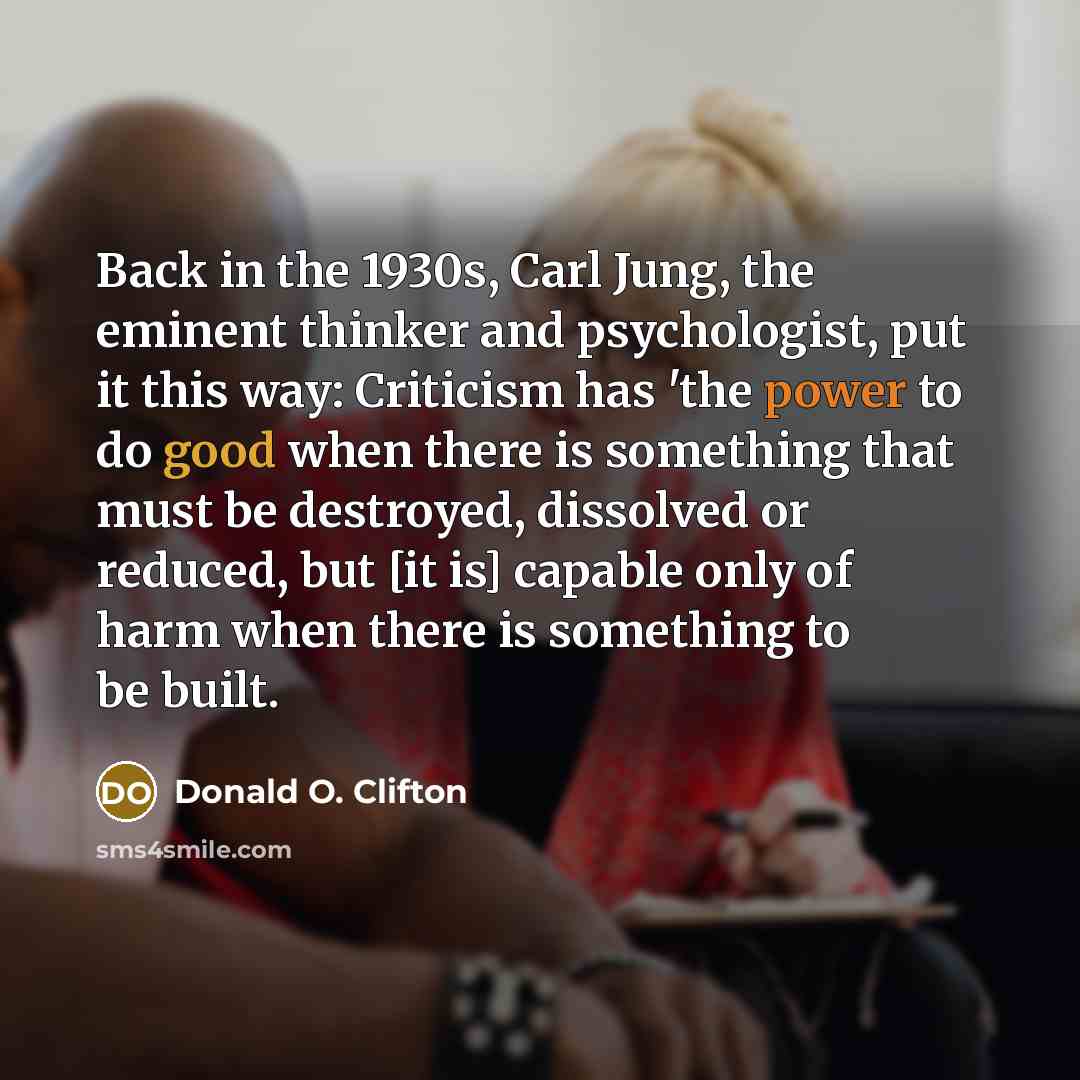 “Back in the 1930s, Carl Jung, the eminent thinker and…” quote by Donald O. Clifton