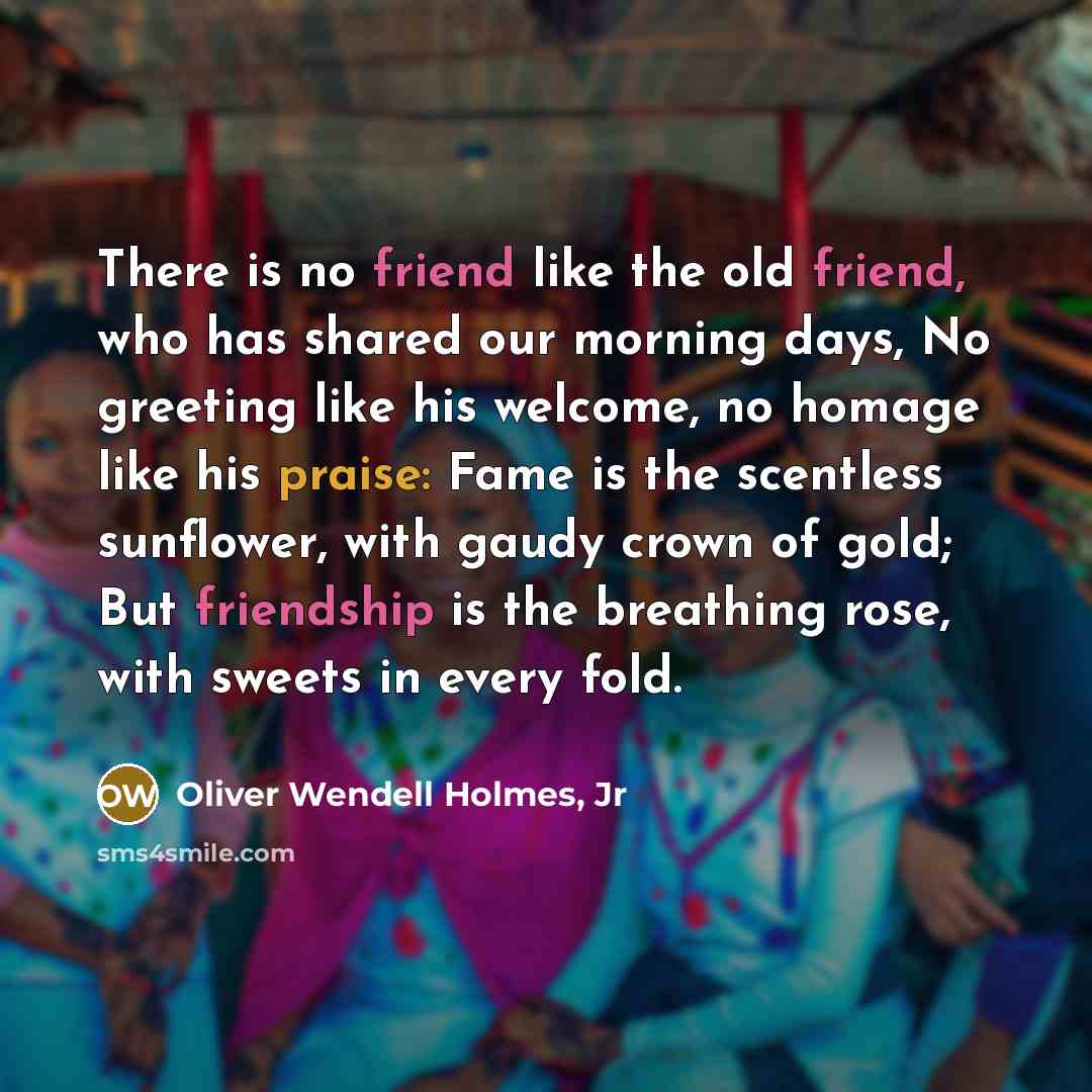 “There is no friend like the old friend, who has…” quote by Oliver Wendell Holmes, Jr
