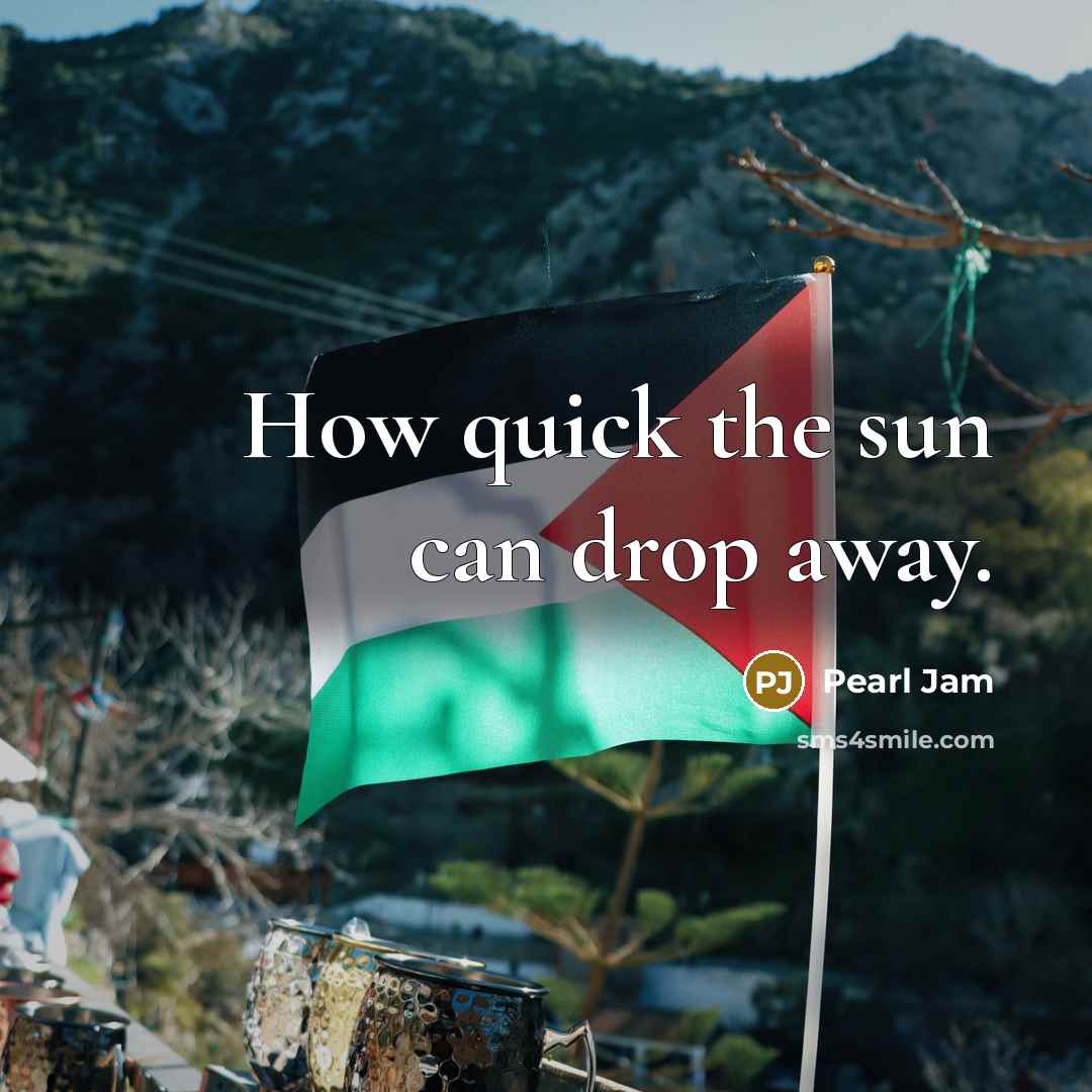 “How quick the sun can drop away.” quote by Pearl Jam
