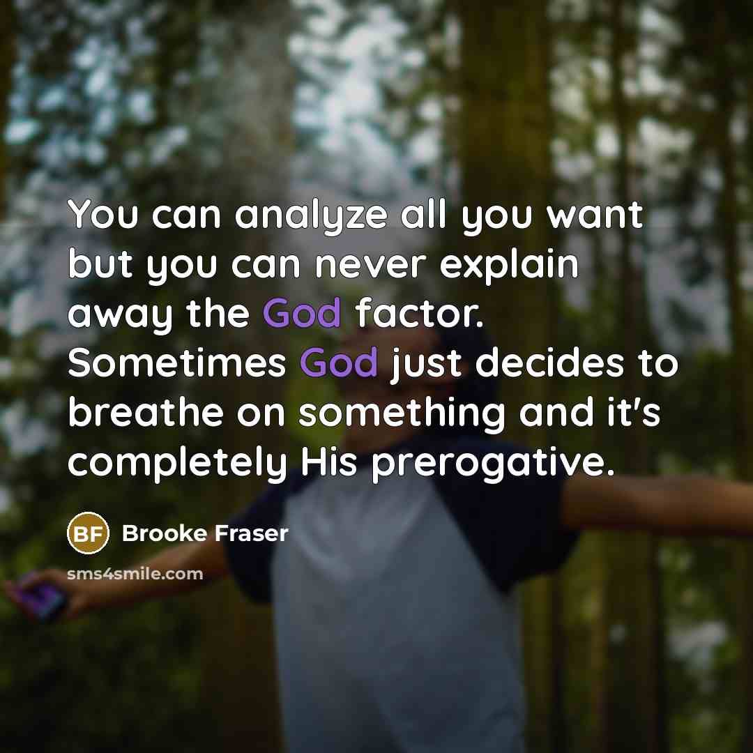 “You can analyze all you want but you can never…” quote by Brooke Fraser