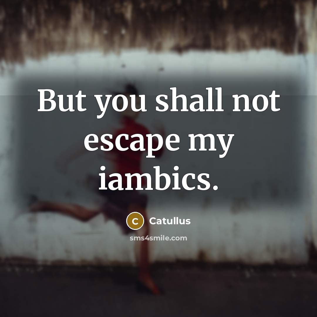 “But you shall not escape my iambics.” quote by Catullus