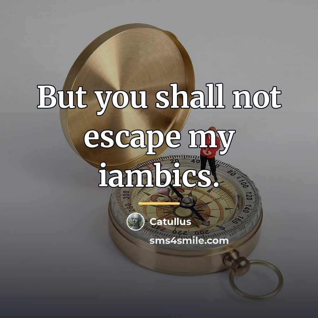 “But you shall not escape my iambics.…” quote by Catullus