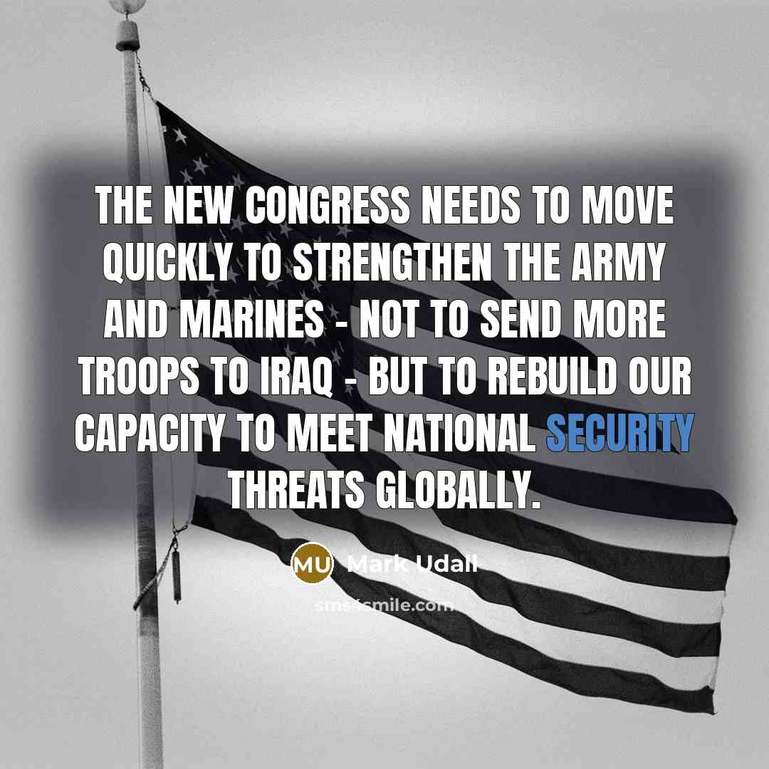 “The new Congress needs to move quickly to strengthen the…” quote by Mark Udall