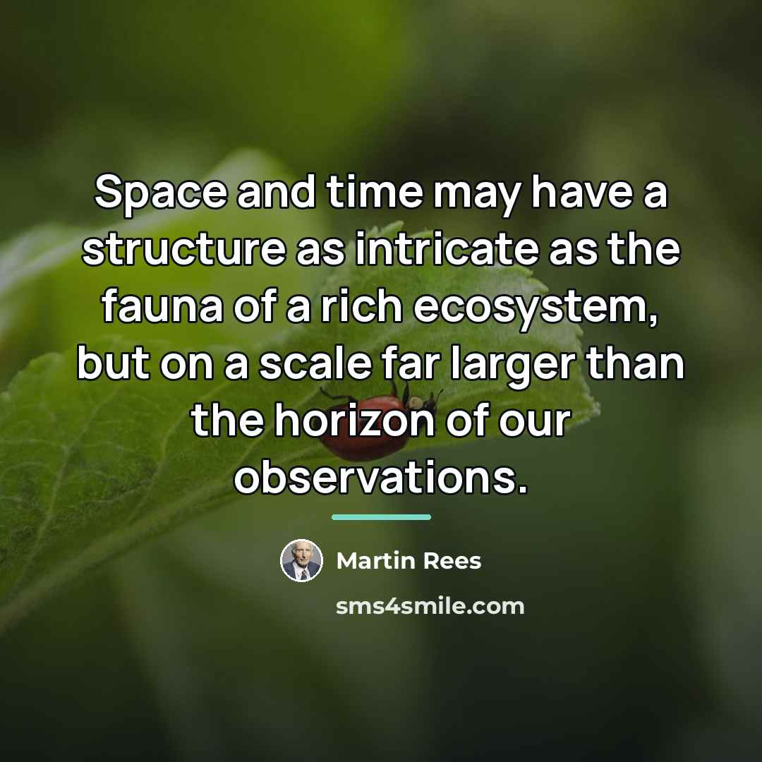 “Space and time may have a structure as intricate as…” quote by Martin Rees