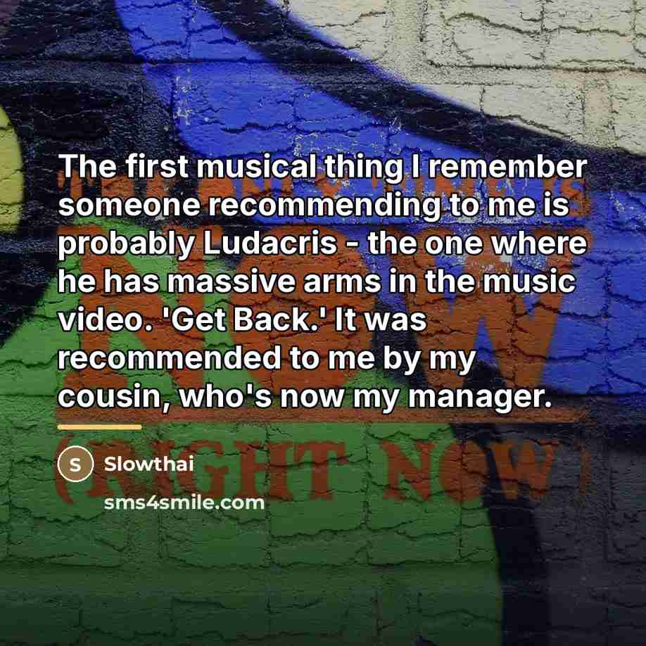 “The first musical thing I remember someone recommending to me…” quote by Slowthai