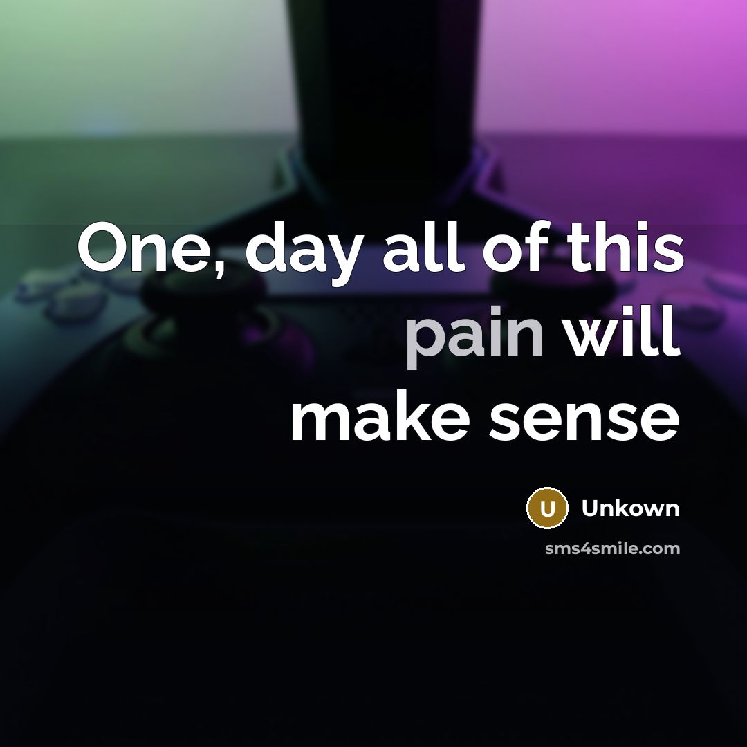 “One, day all of this pain will make sense…” quote by Unkown