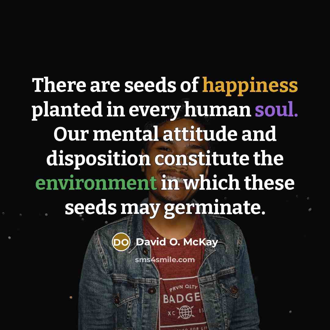 “There are seeds of happiness planted in every human soul.…” quote by David O. McKay
