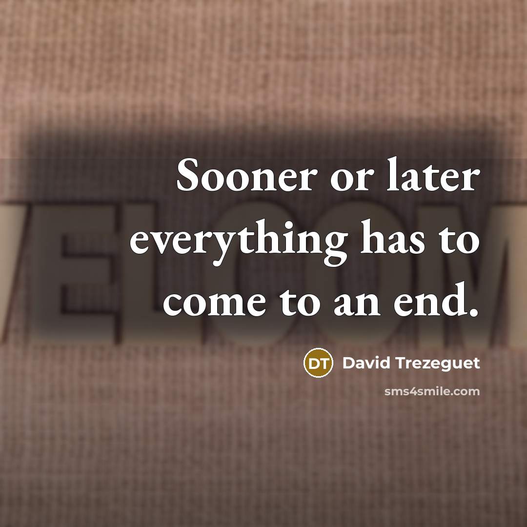 “Sooner or later everything has to come to an end.” quote by David Trezeguet
