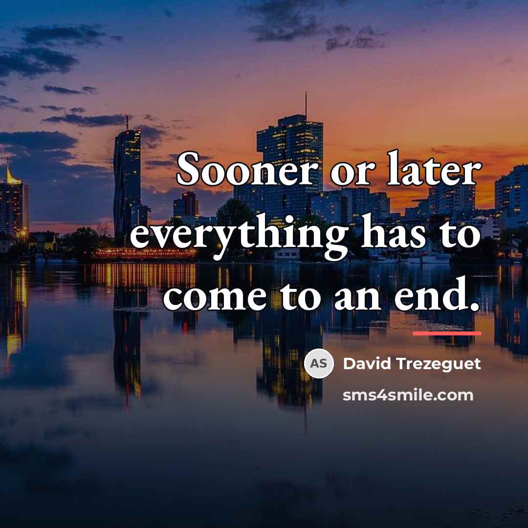 “Sooner or later everything has to come to an end.…” quote by David Trezeguet