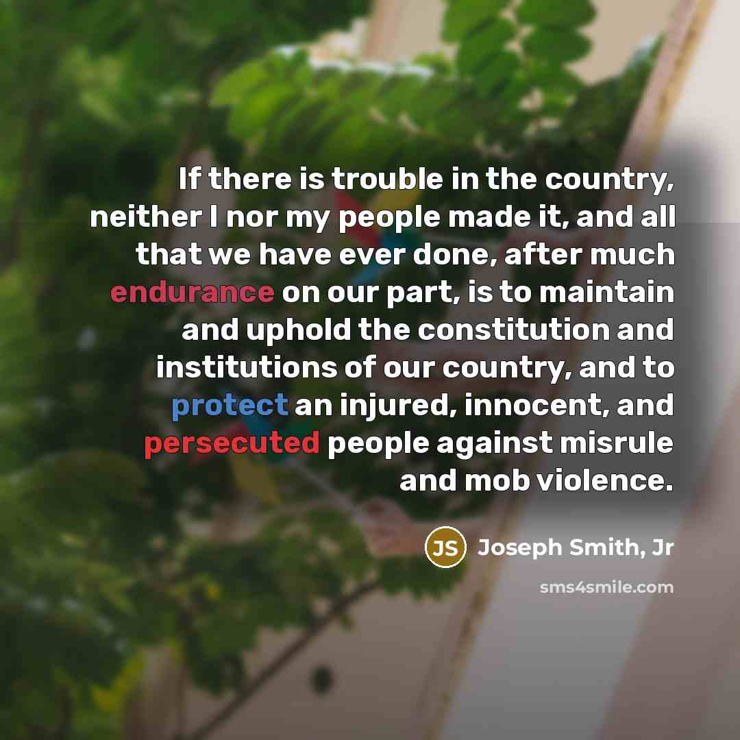 “If there is trouble in the country, neither I nor…” quote by Joseph Smith, Jr