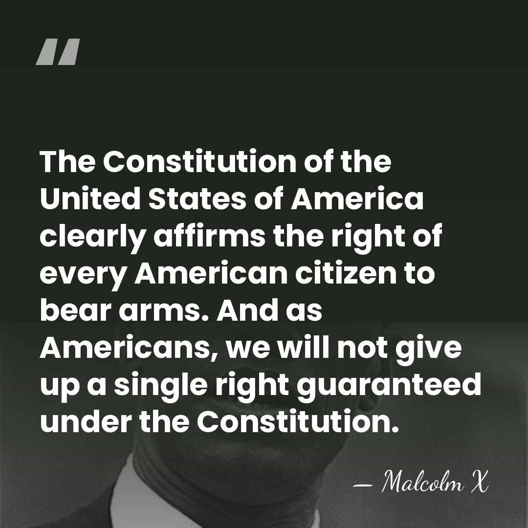 The Constitution of the United States of America clearly affirms the right&hellip; - Malcolm X
