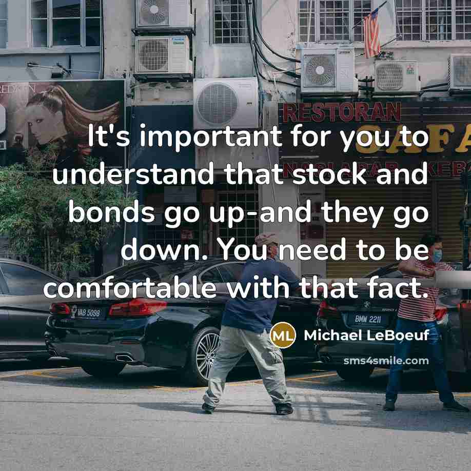 “It's important for you to understand that stock and bonds…” quote by Michael LeBoeuf