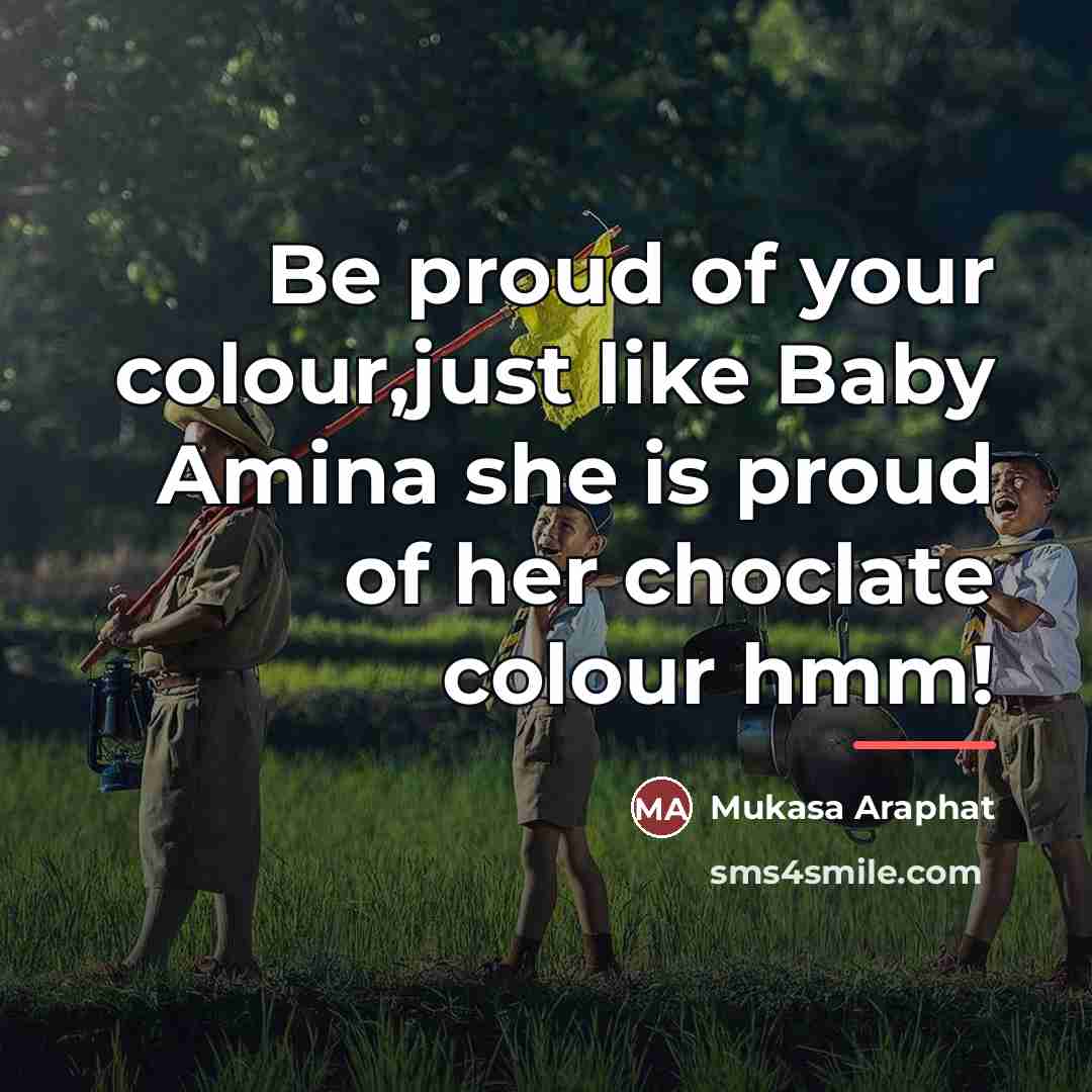 “Be proud of your colour,just like Baby Amina she is…” quote by Mukasa Araphat