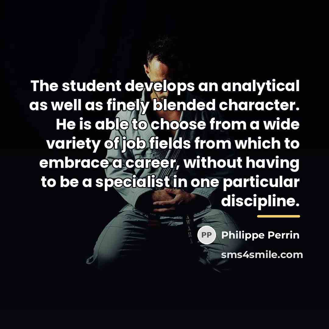 “The student develops an analytical as well as finely blended…” quote by Philippe Perrin